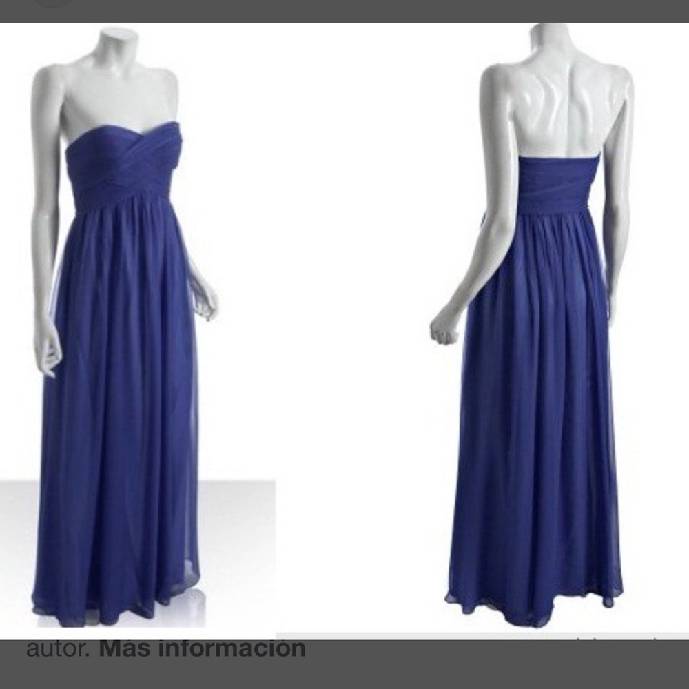 Elegant Blue Strapless Maxi Dress